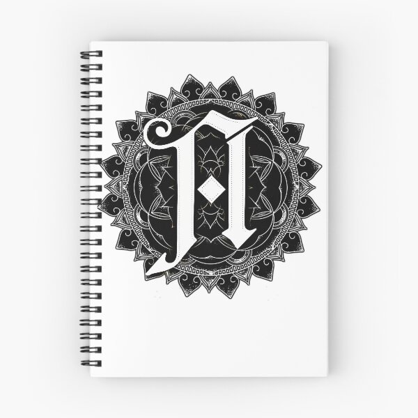 Item preview, Gothic Letter A Inside Circular Mandala Pattern Monochromatic designed and sold by FlexAndFlow.