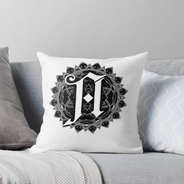 Item preview, Gothic Letter A Inside Circular Mandala Pattern Monochromatic designed and sold by FlexAndFlow.