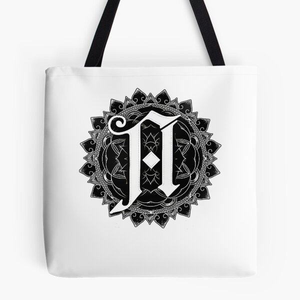 Item preview, Gothic Letter A Inside Circular Mandala Pattern Monochromatic designed and sold by FlexAndFlow.