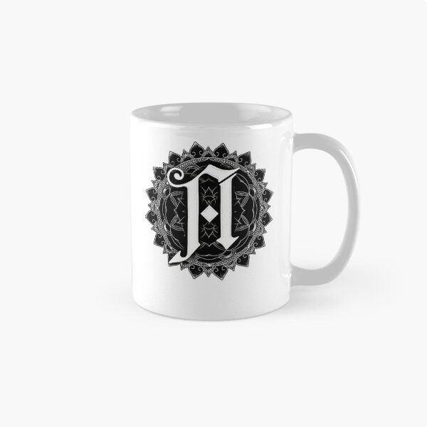 Item preview, Gothic Letter A Inside Circular Mandala Pattern Monochromatic designed and sold by FlexAndFlow.