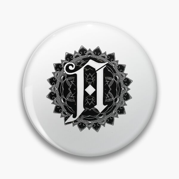 Item preview, Gothic Letter A Inside Circular Mandala Pattern Monochromatic designed and sold by FlexAndFlow.