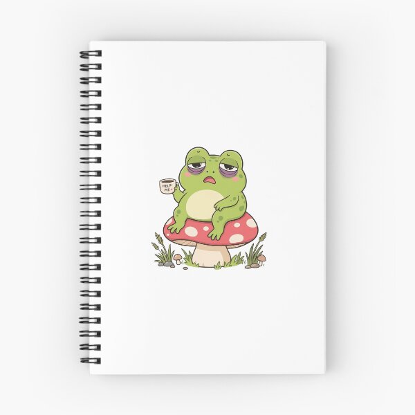 Item preview, Exhausted Frog Help Me Coffee Mushroom designed and sold by CoolCrazyChaos.