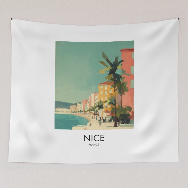 Item preview, Nice French Riviera, Coastal Palm Decor designed and sold by MarkedArtPrints.