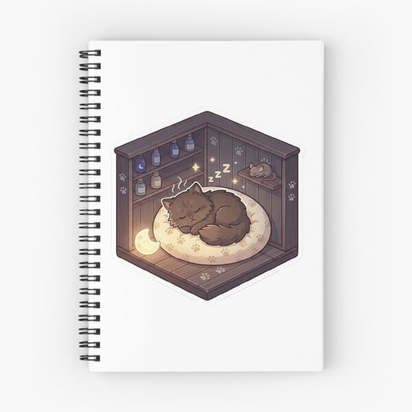 Item preview, Cute Cozy Sleeping Cat in Magic Nook designed and sold by PetalsPaws.