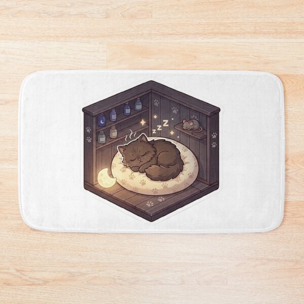 Item preview, Cute Cozy Sleeping Cat in Magic Nook designed and sold by PetalsPaws.