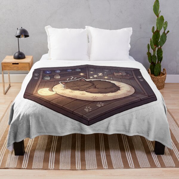 Item preview, Cute Cozy Sleeping Cat in Magic Nook designed and sold by PetalsPaws.