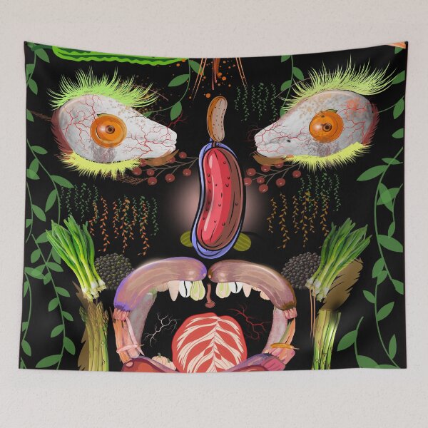 Item preview, Veggies on My Face | Quirky Surreal Vegetable Art designed and sold by Art With Impact – Statement Art & Apparel for Deep Thinkers.