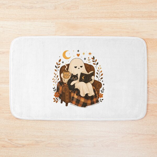 Item preview, Grumpy Ghost Cat Coffee Meh Halloween Spooky Season designed and sold by felixpalette.
