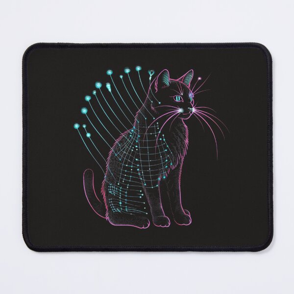 Item preview, neon whisker cat – digital guardian cutout designed and sold by RetroWaveArtCo.