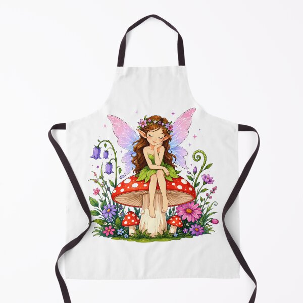 Item preview, Cottagecore Fairy on Mushroom Art | Enchanted Forest Illustration | Gift for Fantasy Lovers designed and sold by Ruchi73.