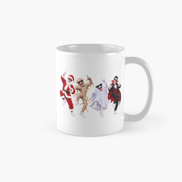 Item preview, Funny Spooky Christmas Party Santa Mummy Ghost Vampire Dancing Design designed and sold by ArtSpark Studio.