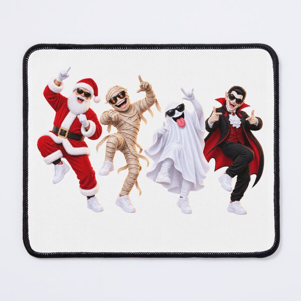 Item preview, Funny Spooky Christmas Party Santa Mummy Ghost Vampire Dancing Design designed and sold by ArtSpark Studio.