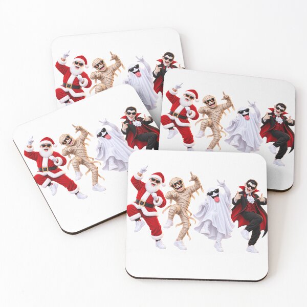 Item preview, Funny Spooky Christmas Party Santa Mummy Ghost Vampire Dancing Design designed and sold by ArtSpark Studio.