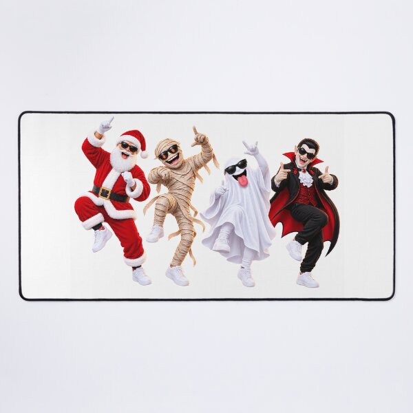 Item preview, Funny Spooky Christmas Party Santa Mummy Ghost Vampire Dancing Design designed and sold by ArtSpark Studio.