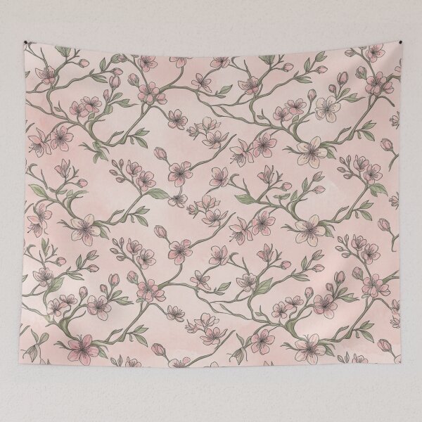 Item preview, Delicate Cherry Blossom Botanical Vintage Floral Pattern designed and sold by FashioonTrends.