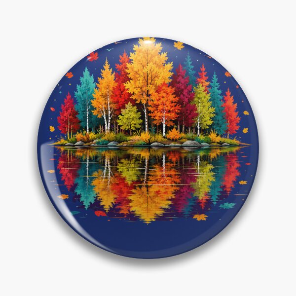 Artikelvorschau, Autumn Forest Lake Reflection – Colorful Fall Landscape entworfen und verkauft von BackTWO.