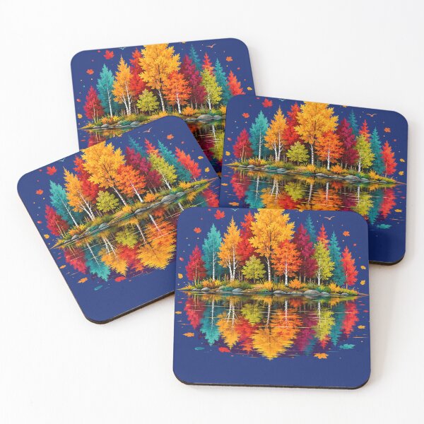 Item preview, Autumn Forest Lake Reflection – Colorful Fall Landscape designed and sold by BackTWO.