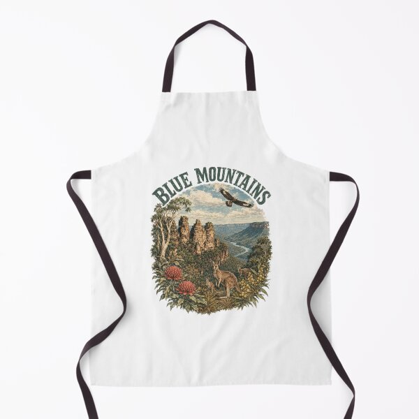 Item preview, Blue Mountains Australia Three Sisters Vintage National Park Art Kangaroo Souvenir designed and sold by Yellowriversss.