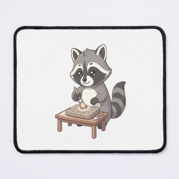 Item preview, Cute Raccoon Archaeologist Brushing Artifact designed and sold by Ella_Sketch.