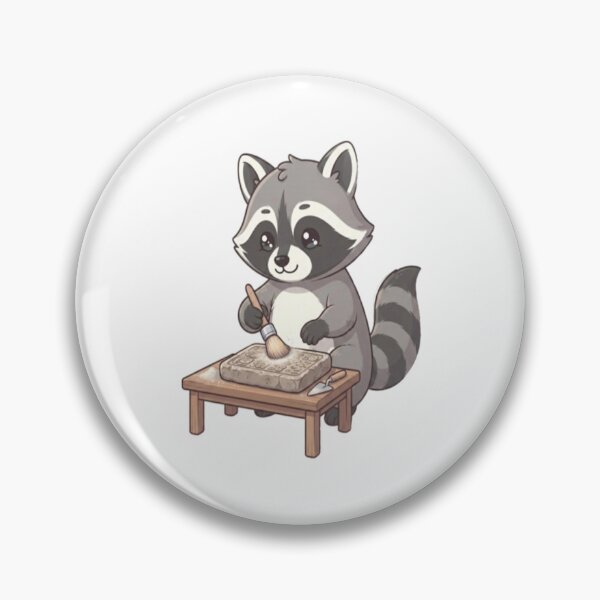 Item preview, Cute Raccoon Archaeologist Brushing Artifact designed and sold by Ella_Sketch.