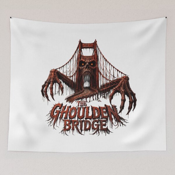 Item preview, The Ghoulden Gate Bridge - Horror Landmark Monster Dark Art designed and sold by HorrorWorldWeb.