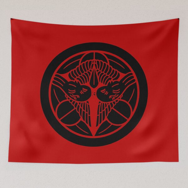 Item preview, Uesugi Kenshin Tobi-Suzume Crest Samurai Mon Black Red / Japanese Crest  designed and sold by 戦国まーけっと SENGOKU MARKET.