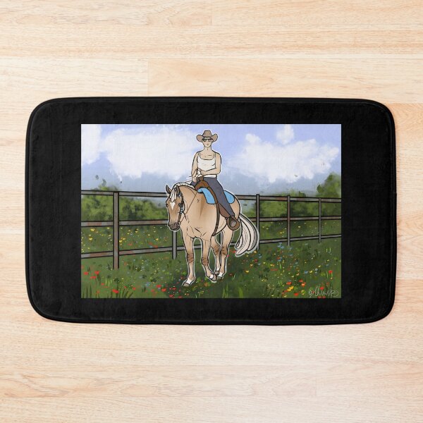 Item preview, Cowboy Riding Horse in Sunny Pasture designed and sold by J-Mindful.