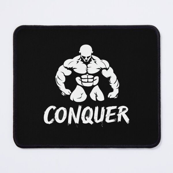 Item preview, Conquer Fitness Motivation Graphic – Bold Muscular Silhouette Strength Training Design for Lifters designed and sold by Bright Nest Studio.