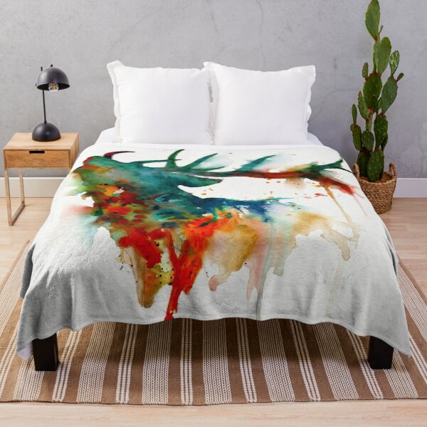 Item preview, Red Deer Stag Abstract Watercolor designed and sold by caracatita75.