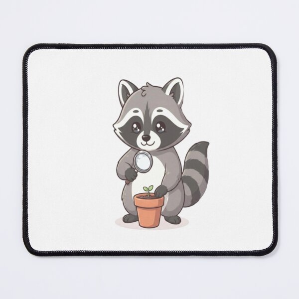 Item preview, Cute Raccoon Inspecting Plant Sprout designed and sold by Ella_Sketch.