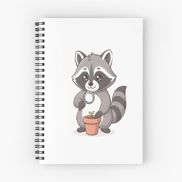 Item preview, Cute Raccoon Inspecting Plant Sprout designed and sold by Ella_Sketch.