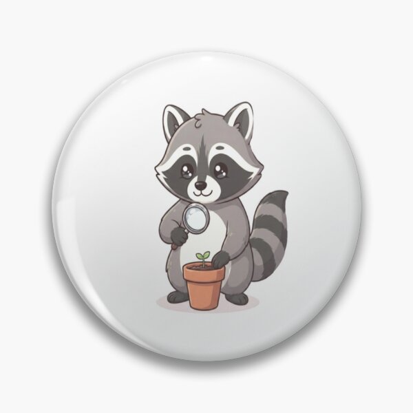 Item preview, Cute Raccoon Inspecting Plant Sprout designed and sold by Ella_Sketch.
