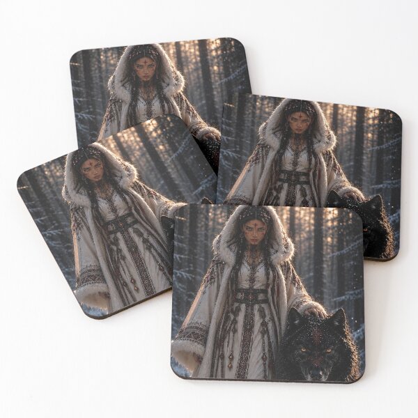 Item preview, Cyber Motanka and Black Wolf in Winter Forest designed and sold by Vaelia.