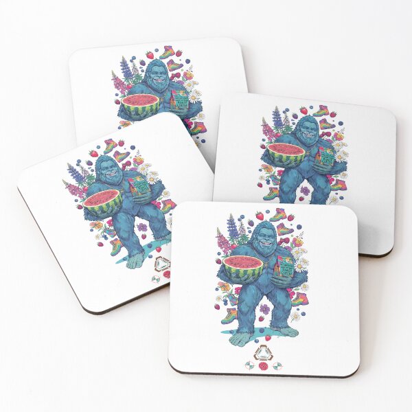 Item preview, Groovy Blue Bigfoot - Chillin' with Watermelon and Coffee designed and sold by Whimsy Trail Co.