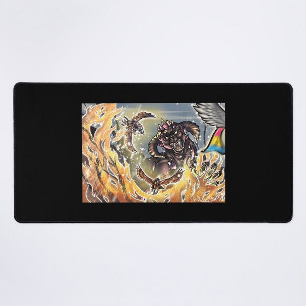 Item preview, Fantasy Creature in Flames with Flying Animals designed and sold by J-Mindful.