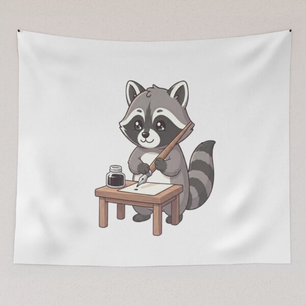 Item preview, Cute Raccoon Calligraphy Dip Pen designed and sold by Ella_Sketch.
