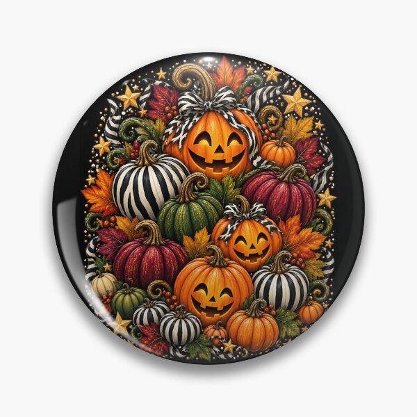 Item preview, Halloween Pumpkin & Zebra Stripes – Hand Painted Design designed and sold by annenambiro.