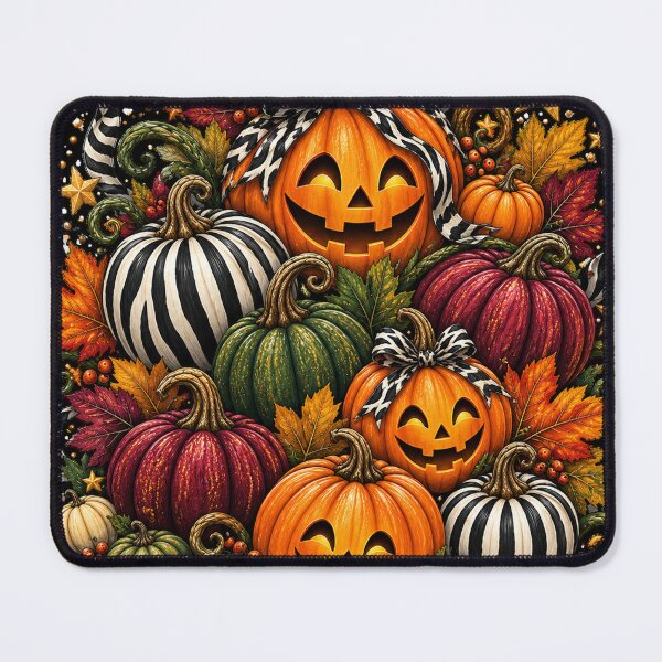 Item preview, Halloween Pumpkin & Zebra Stripes – Hand Painted Design designed and sold by annenambiro.