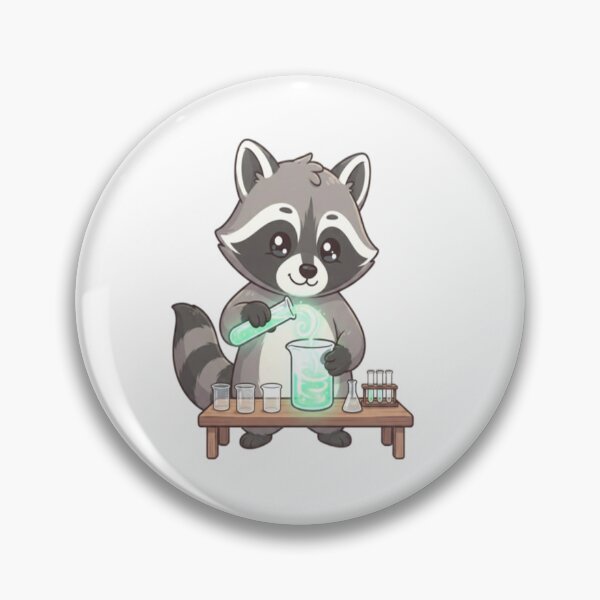 Item preview, Cute Raccoon Scientist Chemistry Experiment designed and sold by Ella_Sketch.