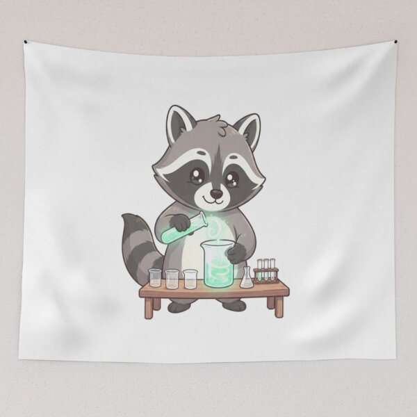 Item preview, Cute Raccoon Scientist Chemistry Experiment designed and sold by Ella_Sketch.
