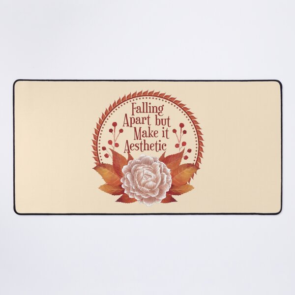Item preview, Falling Apart But Make It Aesthetic - Funny Autumn Floral Badge designed and sold by the-Z3nith.