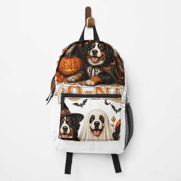 Item preview, Women's Boo-Nese Mountain Dogs Halloween Pumpkin Witch Spooky Dog V-Neck designed and sold by Gargamal.