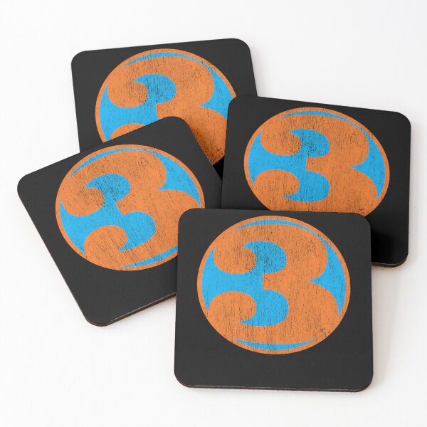 Item preview, Large Blue Number Three Inside A Distressed Orange Circular designed and sold by Sal & Zi.