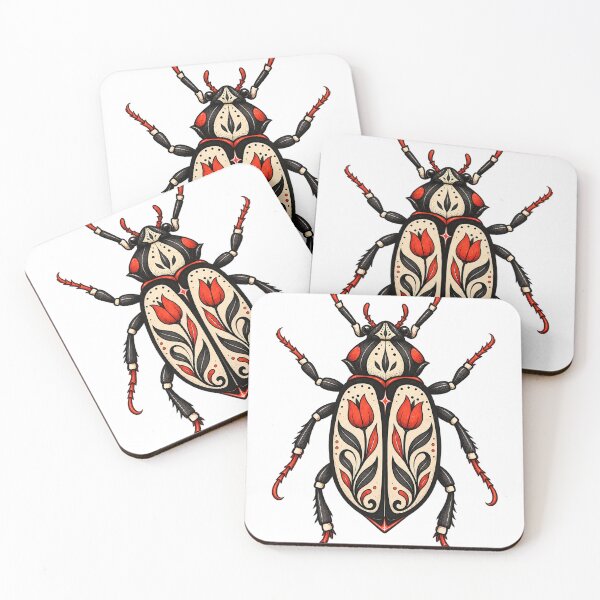 Item preview, Botanical Folk Beetle – Vintage Insect Line Art designed and sold by Yuliik.