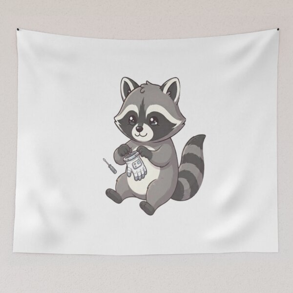 Item preview, Cute Raccoon Fixing Astronaut Glove designed and sold by Ella_Sketch.