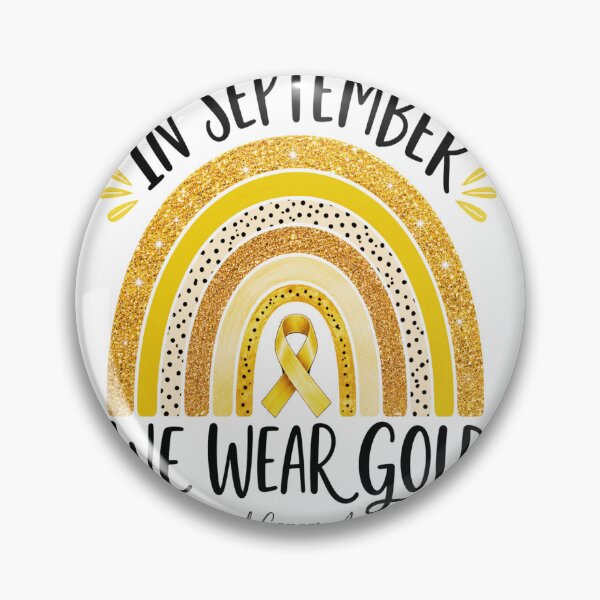 Item preview, gold ribbon awareness rainbow with glitter and polka dots designed and sold by ROUX-ART.