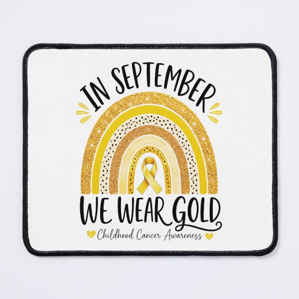 Item preview, gold ribbon awareness rainbow with glitter and polka dots designed and sold by ROUX-ART.