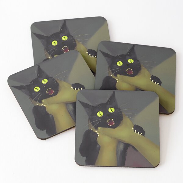 Item preview, Surprised Black Cat with Green Eyes designed and sold by Catsi-Nook-Art.