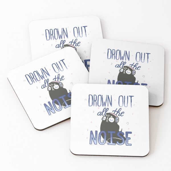 Item preview, Drown Out All The Noise Funny Introvert Cat Graphic designed and sold by DesignGoodArt.