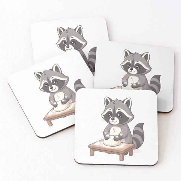 Item preview, Cute Raccoon Kneading Dough Table designed and sold by Ella_Sketch.
